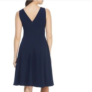 Elegant fit & flare navy blue dress